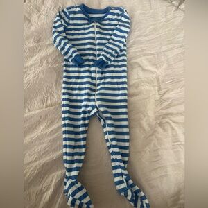 Primary 9-12 months Blue and White Striped Sleeper